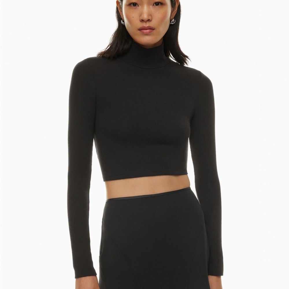 Aritzia Black Turtleneck Crop size XS